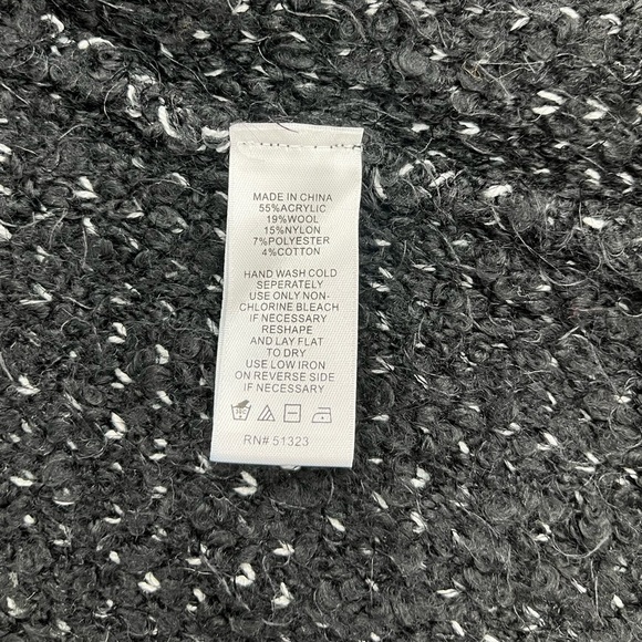 1 state fuzzy knit jacket black white size M - Picture 5 of 6